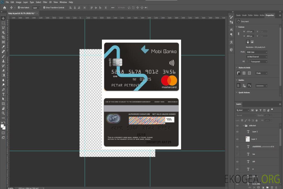 Serbie Mobi Bank mastercard template Serbie Mobi Bank mastercard template